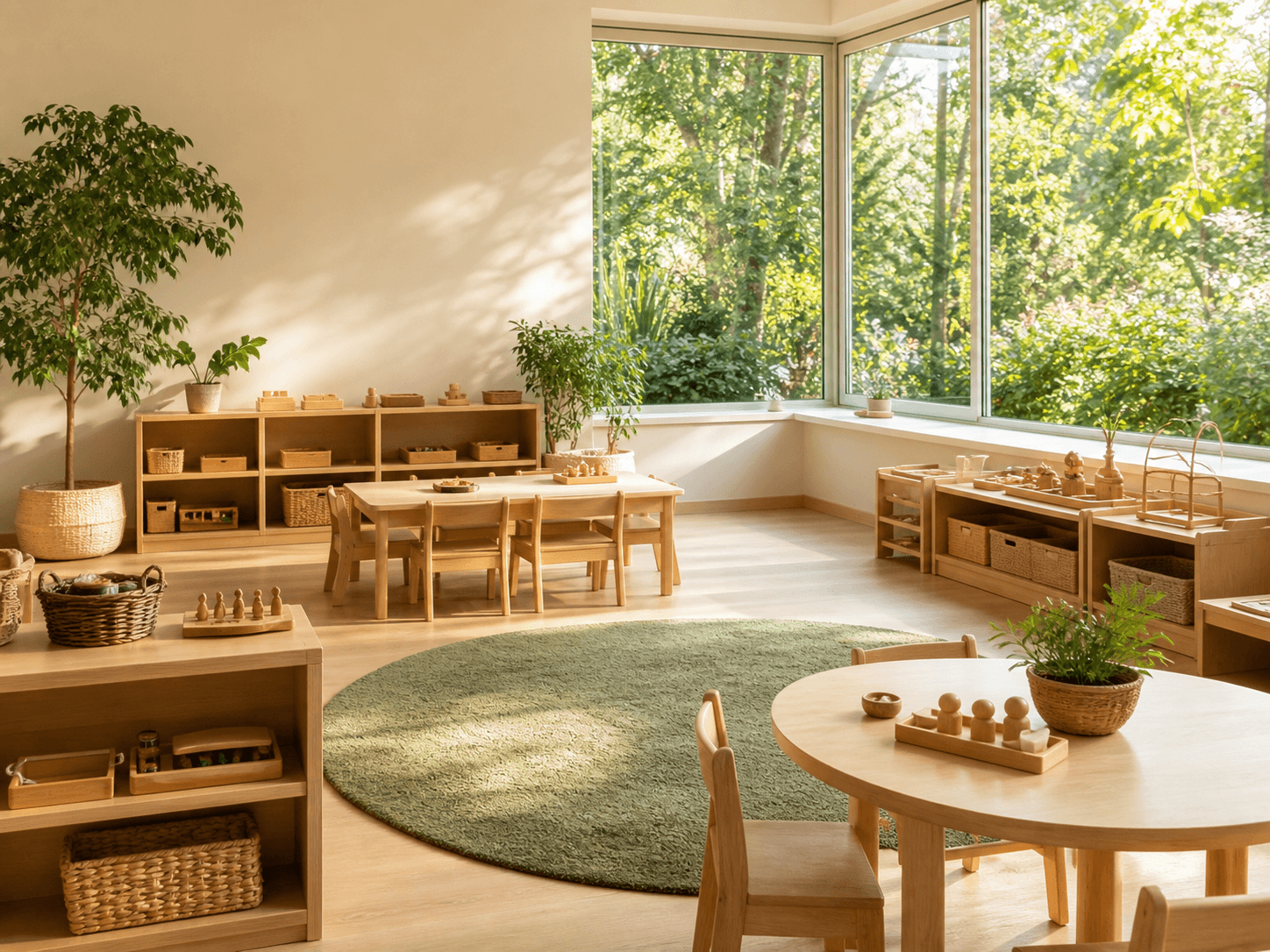 Warm synthetic Garderie Oasis classroom interior